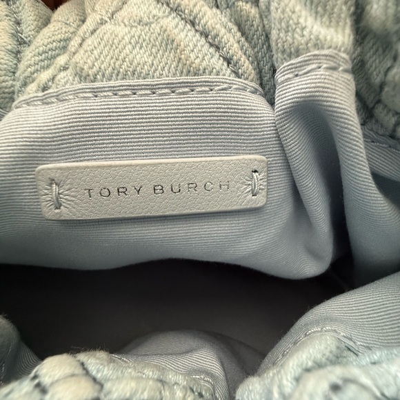 TORY BURCH MINI FLEMING SOFT DENIM HOBO BAG (NWOT) please read description. - Picture 11 of 16